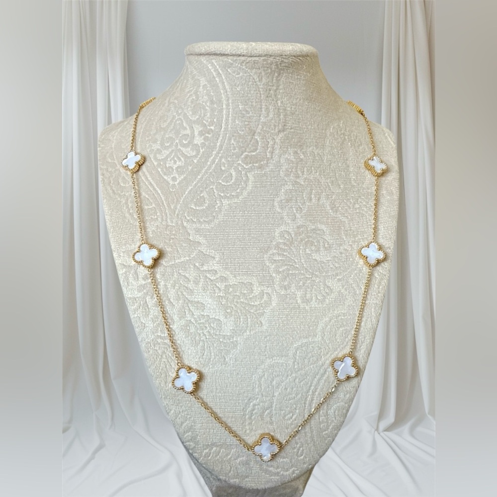 Last 1 🔥 Clover Necklace Gold Mother of Pearl Double Sided Stainless Steel - Picture 6 of 13